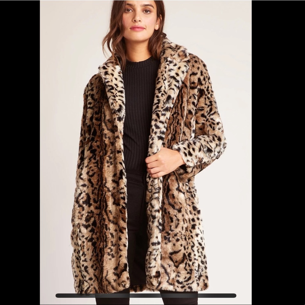 BB Dakota Bradshaw Leopard Faux Fur Coat